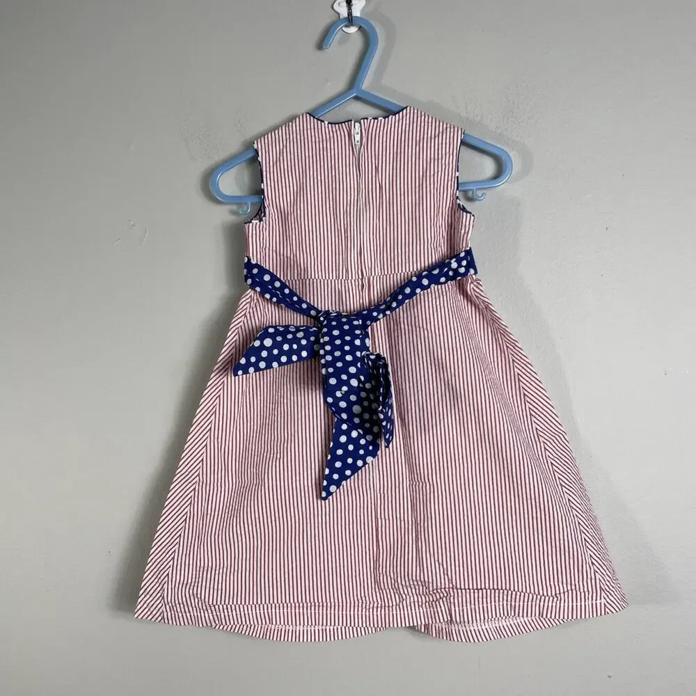 Mondays Child Girls Size 18M Sleeveless Dress Red White Stripes Sundress
